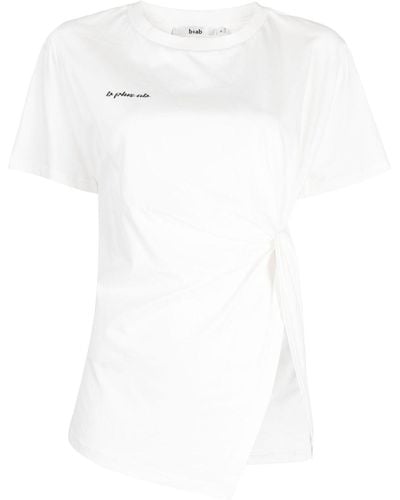 B+ AB Asymmetric Cotton T-shirt - White