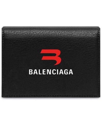 Balenciaga Mini Cash Tri-fold Leather Wallet - Black