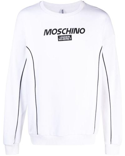 Moschino Logo-appliqué Contrasting-trim Sweatshirt - White