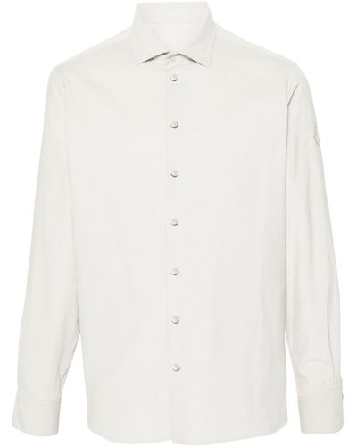 Moncler Ribfluwelen Overhemd Met Klassieke Kraag - Wit