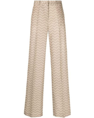 Missoni Zigzag-woven Straight-leg Pants - Natural