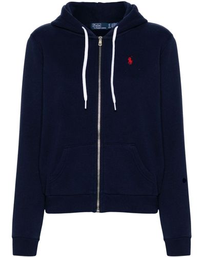 Polo Ralph Lauren Polo Pony-embroidered Zip-up Hoodie - Blue