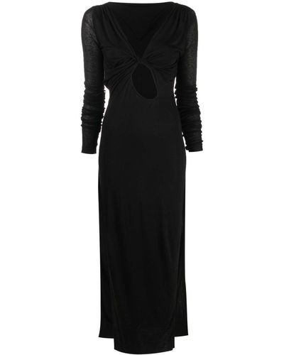 Rick Owens Lilies Asymmetric Cut-out Detail Maxi Dress - Black