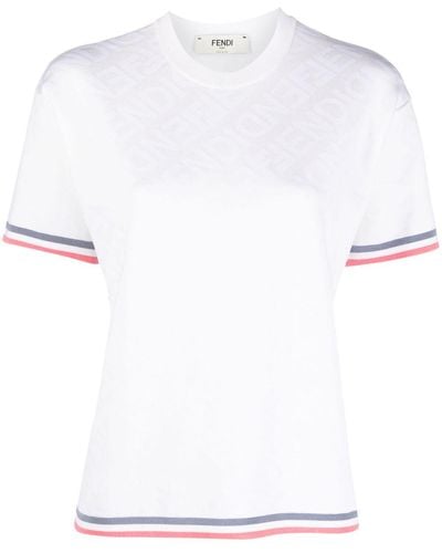 Fendi Camiseta con cuello redondo - Blanco