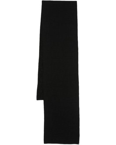 Versace Écharpe en laine à logo intarsia - Noir
