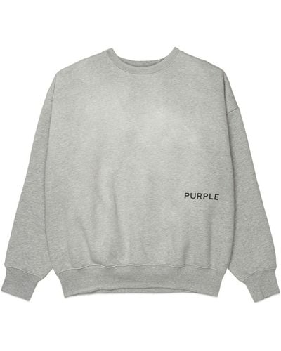 Purple Brand Wordmark Cotton Sweatshirt - Grey