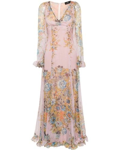 Etro Maxi-jurk Met Bloemenprint - Roze