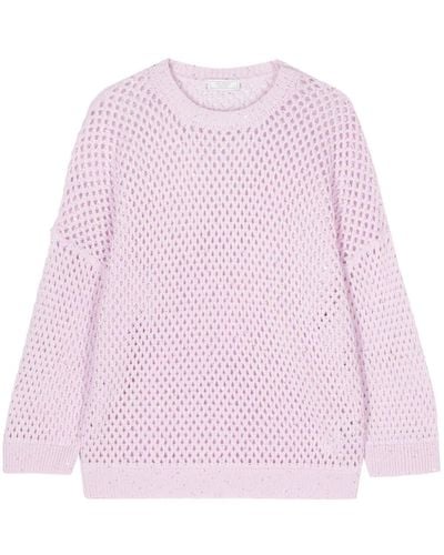 Peserico Sequin-embellished Open-knit Jumper - Pink
