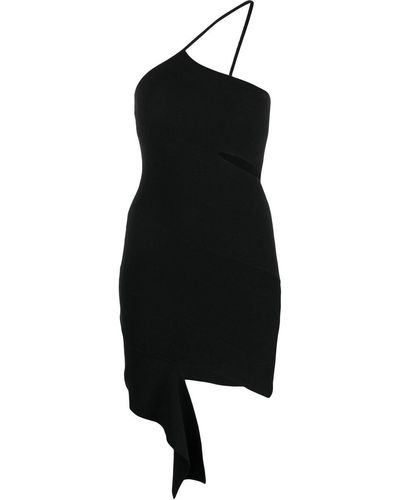ANDREADAMO Asymmetric Bodycon Mini Dress - Black