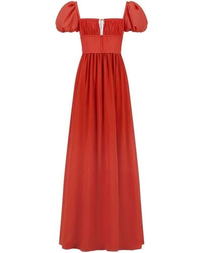 Giambattista Valli Puff-sleeve Maxi Dress - Red