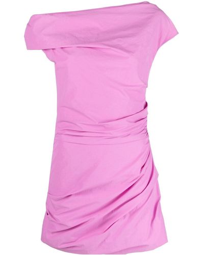 Paris Georgia Basics Drapierte One-Shoulder-Robe - Pink