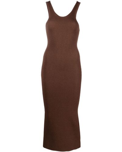 Totême Scoop-neck Knitted Dress - Brown