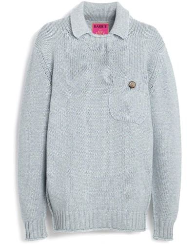 Barrie Chunky-knit Cashmere Polo Sweater - Blue