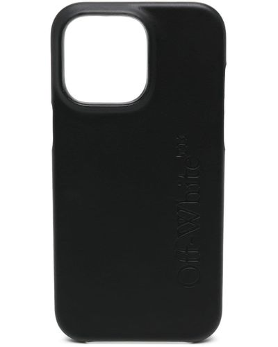 Off-White c/o Virgil Abloh Ow Bookish Logo-embossed Leather Iphone 14 Pro Case - Black