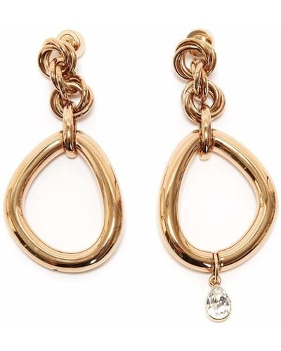 JW Anderson Crystal-embellished Mismatch Earrings - Metallic