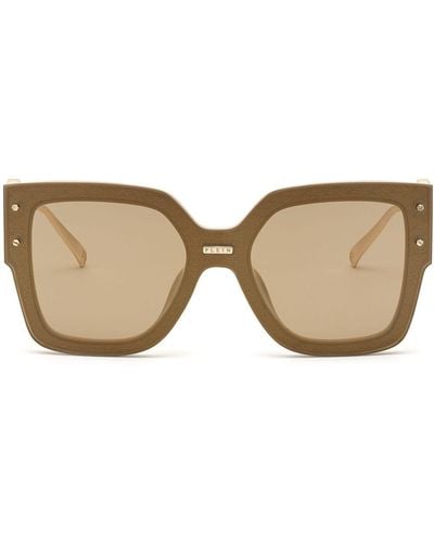 Philipp Plein Logo Plaque Butterfly-frame Sunglasses - Brown