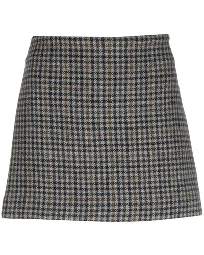 P.A.R.O.S.H. Micro Houndstooth-pattern Miniskirt - Black