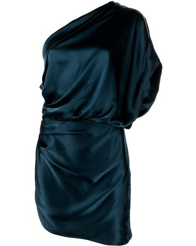 Michelle Mason Draped One-shoulder Mini Dress - Blue