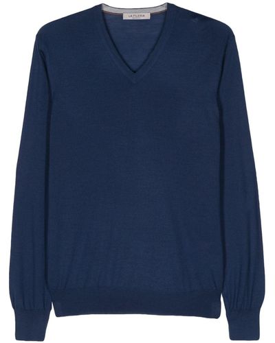 Fileria V-neck Sweater - Blue