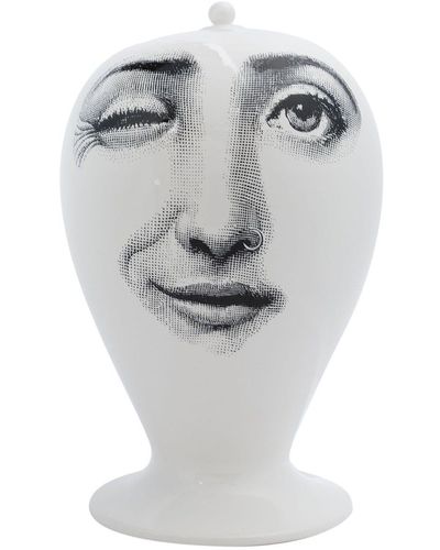 Fornasetti Vaso con volto stampato - Grigio