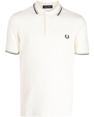 Fred Perry Poloshirt Met Contrasterende Afwerking - Wit
