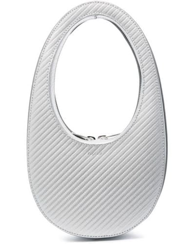 Coperni Mini Swipe Metallic Shoulder Bag - White