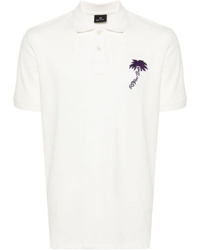PS by Paul Smith Palm-embroidered Polo Shirt - White