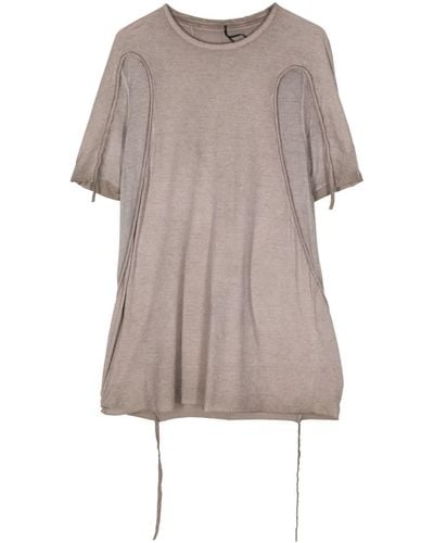 Masnada Draped-detail Cotton T-shirt - Grey