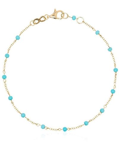 Rosa De La Cruz 18k Yellow Gold Turquoise Dot Bracelet - Blue