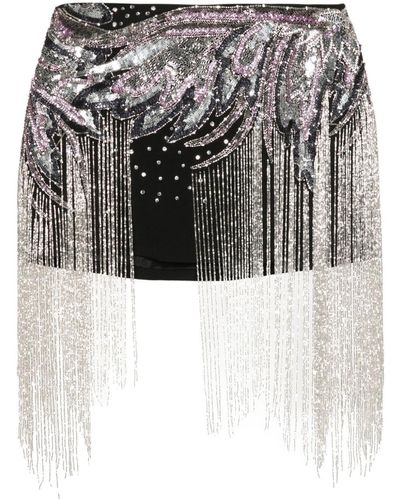 Amen Sequin-embellished Mini Skirt - ブラック