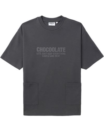Chocoolate T-Shirt mit Logo-Print - Grau
