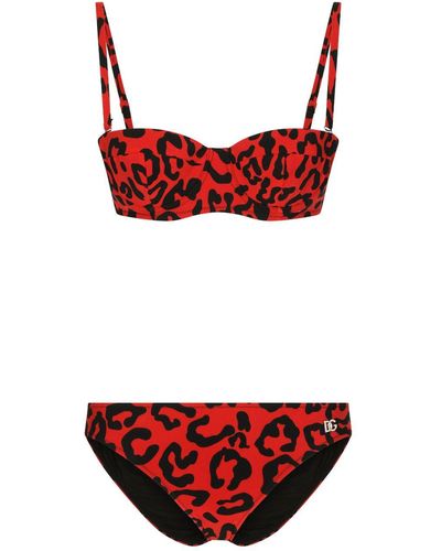 Dolce & Gabbana Bikini Met Luipaardprint - Rood