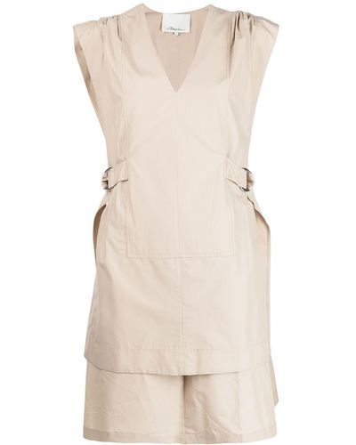 3.1 Phillip Lim Vestido capeado con cinturón - Neutro