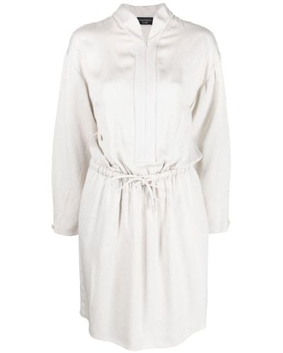Emporio Armani Draped Shirt Dress - White