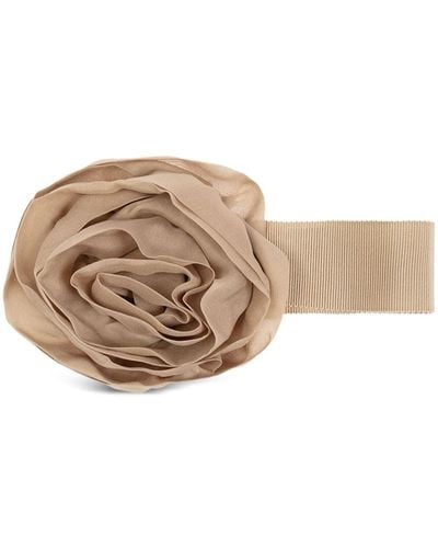 Blumarine Rose-appliqué Choker Necklace - Natural