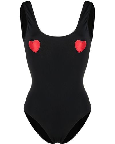 Natasha Zinko Heart-appliqué Swimsuit - Black