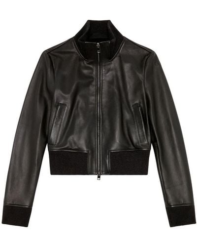 DIESEL L-hung Logo-embossed Leather Jacket - Black