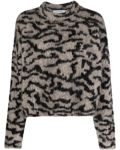 FRAME Animal-motif Jacquard Sweater - Black