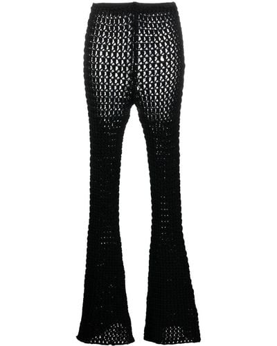Moschino Pantalon en crochet à coupe évasée - Noir