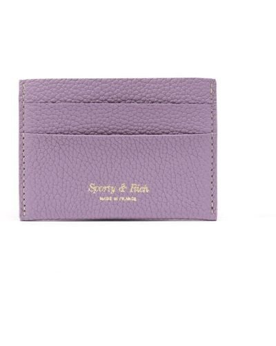 Sporty & Rich Porte-cartes en cuir à logo - Violet