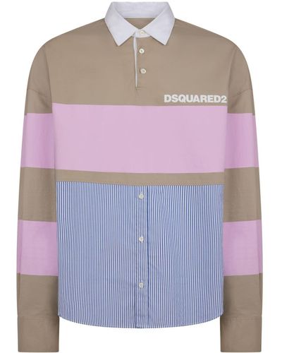 DSquared² Logo-print Colour-block Shirt - Purple