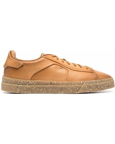 Santoni Lace-up Leather Trainers - Brown
