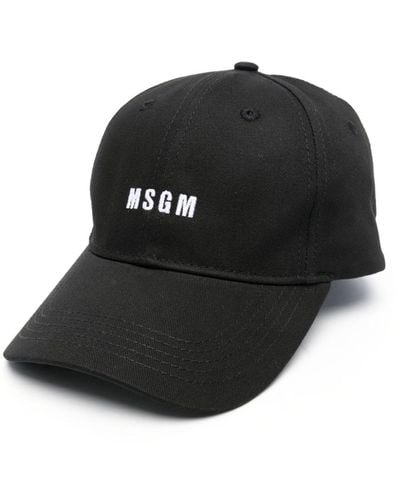 MSGM Cappello da baseball con ricamo - Nero