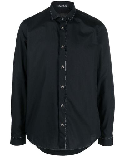 Philipp Plein Contrast Stitch Shirt - Black