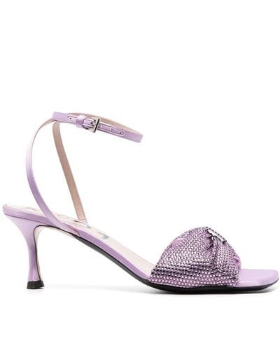 N°21 Rhinestone-embellished Bow-detail 60mm Sandals - Pink