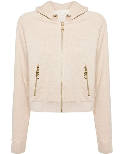 Michael Kors Cropped Cotton Hoodie - Natural