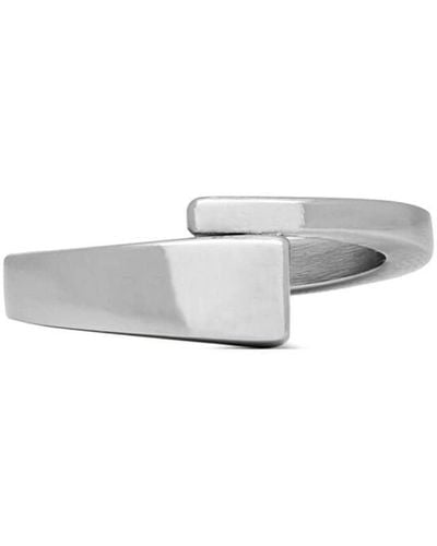 Saint Laurent Ring Met Overlap - Wit