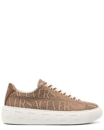 Versace Greca Canvas Sneaker - Brown