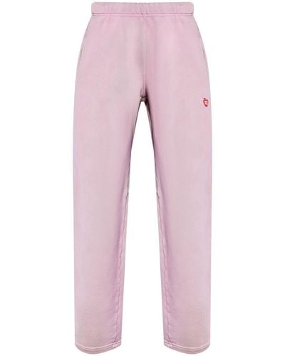 Alexander Wang Pantalon de jogging en coton à logo imprimé - Rose