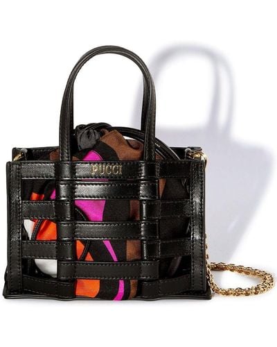 Emilio Pucci Mini sac porté épaule à design ajouré - Noir